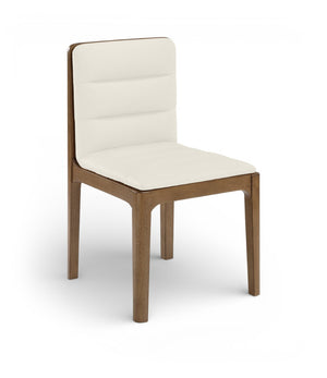 Meridian Furniture Ellis Vegan Leather Seat Cane Back Dining Chair with Solid Wood Frame for Modern Interiors Cream Style 2 88050Cream-C