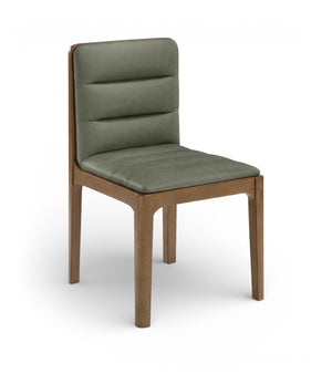 Meridian Furniture Ellis Vegan Leather Seat Cane Back Dining Chair with Solid Wood Frame for Modern Interiors Green Style 2 88050Green-C