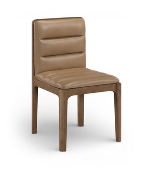 Meridian Furniture Ellis Vegan Leather Seat Cane Back Dining Chair with Solid Wood Frame for Modern Interiors Tan Style 2 88050Tan-C