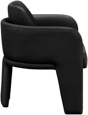 Meridian Furniture Vanda Sculptural Wraparound Vegan Leather Dining Chair for Modern and Contemporary Interiors Black 88051Black-C