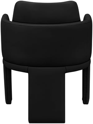 Meridian Furniture Vanda Sculptural Wraparound Vegan Leather Dining Chair for Modern and Contemporary Interiors Black 88051Black-C