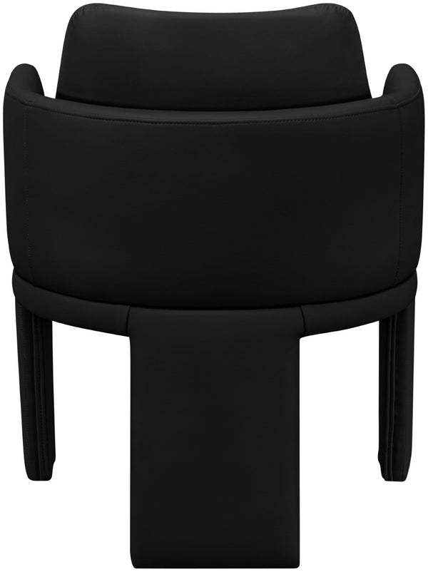Meridian Furniture Vanda Sculptural Wraparound Vegan Leather Dining Chair for Modern and Contemporary Interiors Black 88051Black-C