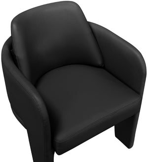 Meridian Furniture Vanda Sculptural Wraparound Vegan Leather Dining Chair for Modern and Contemporary Interiors Black 88051Black-C