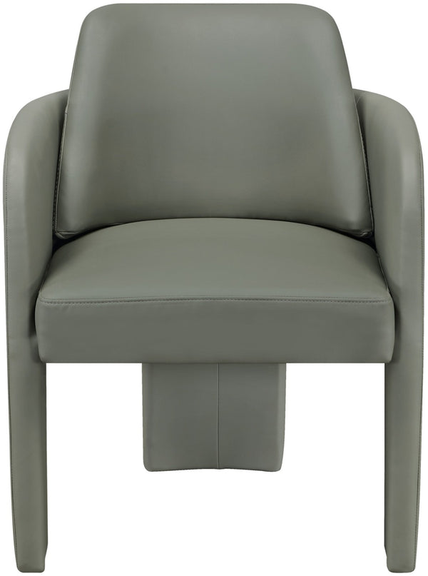 Meridian Furniture Vanda Sculptural Wraparound Vegan Leather Dining Chair for Modern and Contemporary Interiors Olive 88051Olive-C