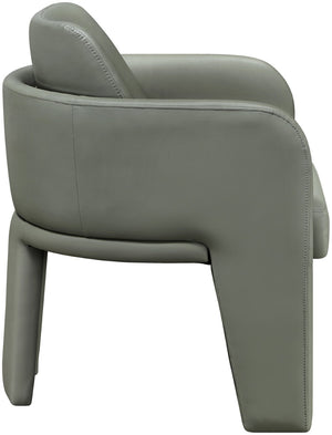 Meridian Furniture Vanda Sculptural Wraparound Vegan Leather Dining Chair for Modern and Contemporary Interiors Olive 88051Olive-C
