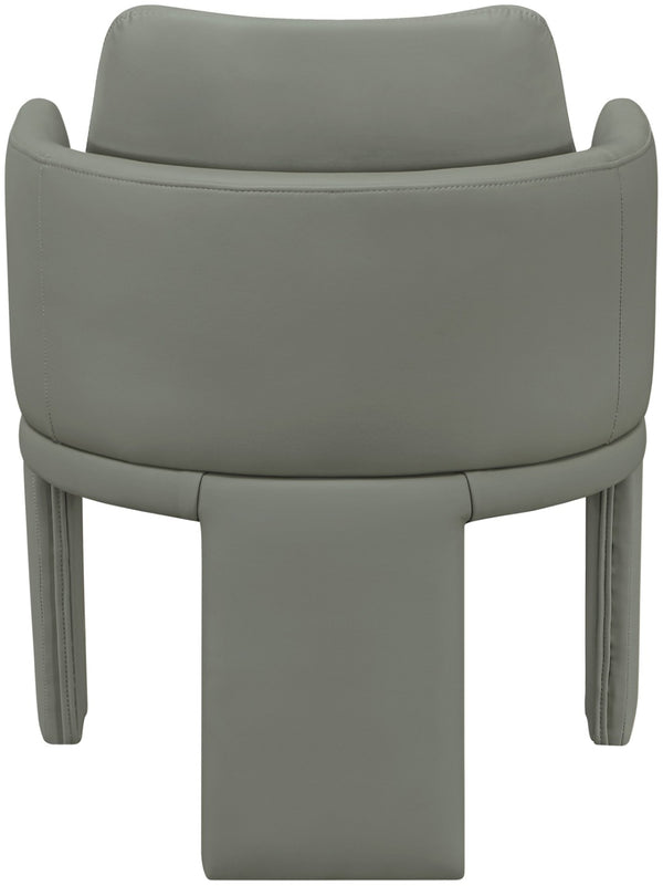Meridian Furniture Vanda Sculptural Wraparound Vegan Leather Dining Chair for Modern and Contemporary Interiors Olive 88051Olive-C