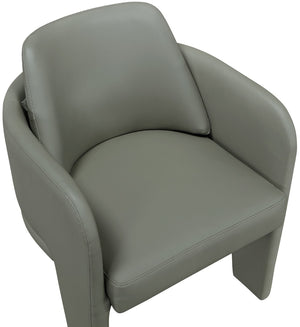 Meridian Furniture Vanda Sculptural Wraparound Vegan Leather Dining Chair for Modern and Contemporary Interiors Olive 88051Olive-C