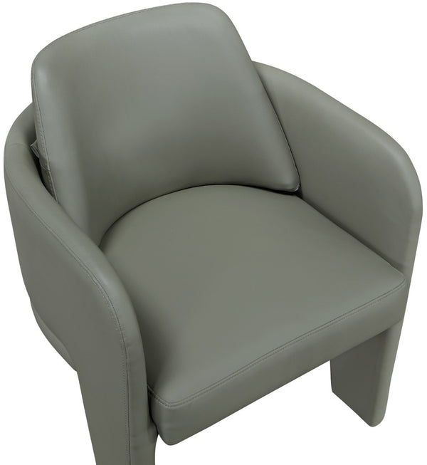 Meridian Furniture Vanda Sculptural Wraparound Vegan Leather Dining Chair for Modern and Contemporary Interiors Olive 88051Olive-C