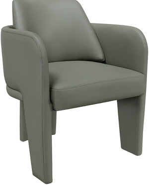 Meridian Furniture Vanda Sculptural Wraparound Vegan Leather Dining Chair for Modern and Contemporary Interiors Olive 88051Olive-C