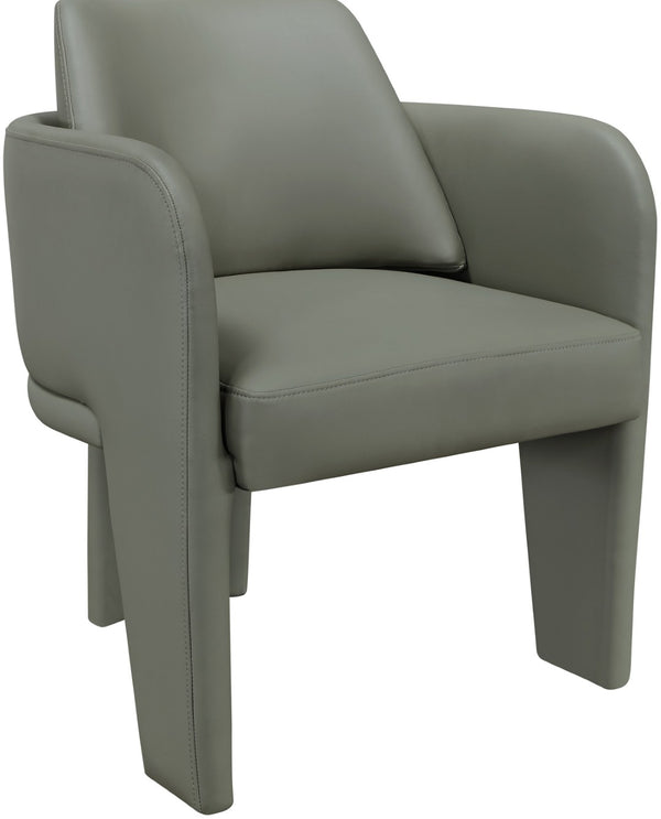 Meridian Furniture Vanda Sculptural Wraparound Vegan Leather Dining Chair for Modern and Contemporary Interiors Olive 88051Olive-C