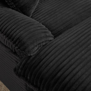 English Elm 51.97 modern cushioned compression single seat sofa with oversized footrest deep plush seating for comfort and support Black W3396P330952