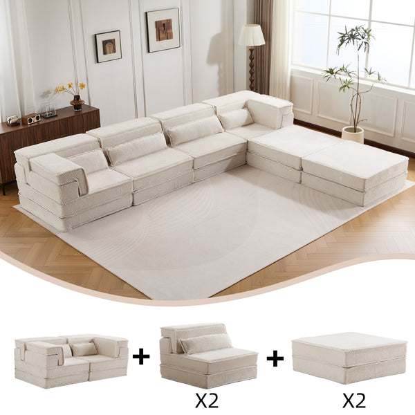 English Elm Compression Modular Floor Sofa Bed - Cozy, Versatile Lounge With Memory Foam & No Assembly Needed! W3723S00039