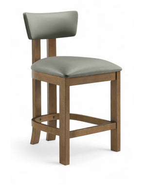 Meridian Furniture Lavrin Art Deco Counter Stool Vegan Leather Seat Solid Wood Frame for Kitchen Islands Olive Style A 88061Olive-C