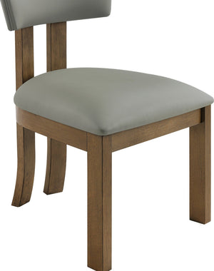 Meridian Furniture Lavrin Art Deco Vegan Leather Dining Chair with Solid Wood Frame for Modern Rooms Olive Style A 88061Olive-SC