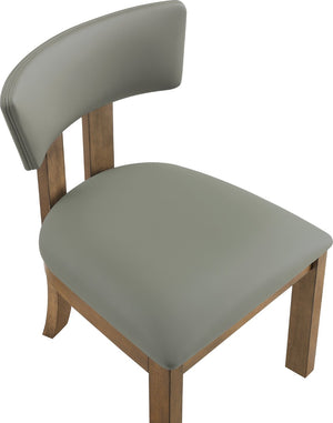 Meridian Furniture Lavrin Art Deco Vegan Leather Dining Chair with Solid Wood Frame for Modern Rooms Olive Style A 88061Olive-SC