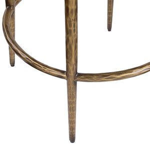 Meridian Furniture Ferro Sculptural Black Performance Fabric Counterstool with Brushed Brass Iron Frame 88064Black-C
