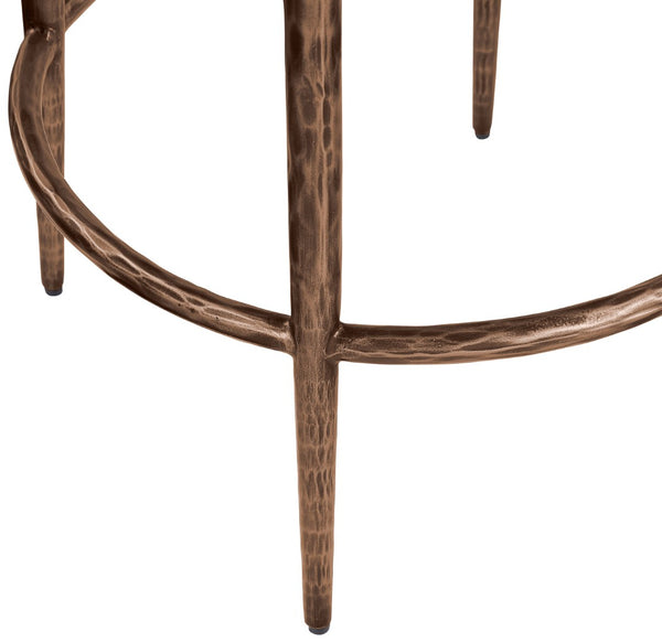 Meridian Furniture Ferro Beige Performance Upholstered Counter Stool with Brushed Bronze Iron Base 88065Beige-C