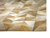 Sams International Abacasa Geo Hide Handmade Cowhide Geometric  Rug Ivory, Tan, Natural 5' x 8'