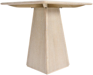 Meridian Furniture Atrium Art Deco Counter Height Table with Glass Cane Surface and Sculptural Solid Wood Base Natural 88072Natural-T