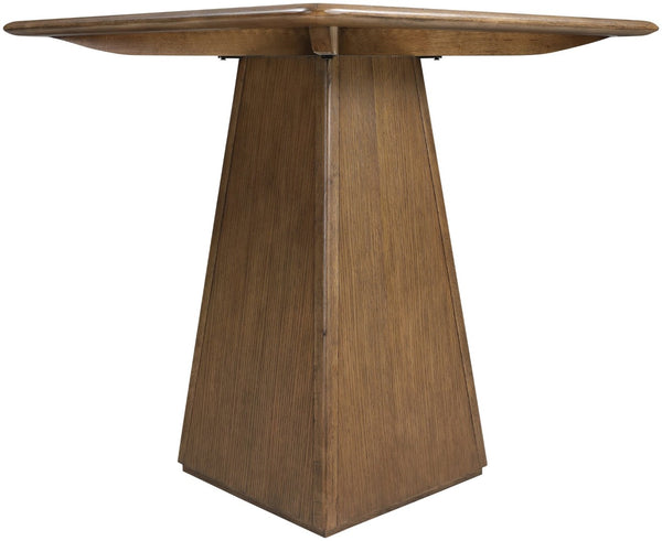 Meridian Furniture Atrium Art Deco Counter Height Table with Glass Cane Surface and Sculptural Solid Wood Base Brown 88073Brown-T
