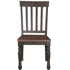 English Elm Madsunor Brown Dining Chairs With Turned Legs (Set Of 2)