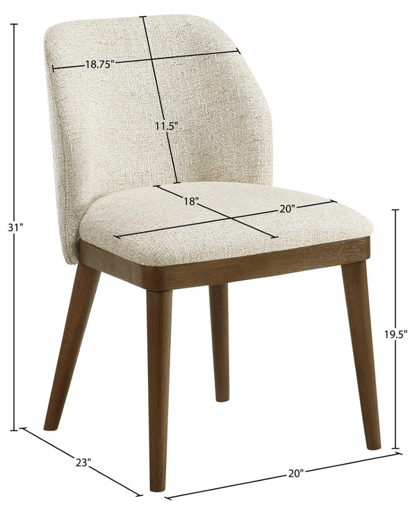 Meridian Furniture Valeo Linen Upholstered Dining Chair with Wood Frame for Modern and Transitional Interiors Beige Style A 88082Beige-C