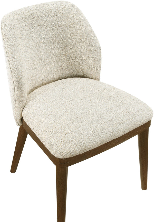 Meridian Furniture Valeo Linen Upholstered Dining Chair with Wood Frame for Modern and Transitional Interiors Beige Style A 88082Beige-C