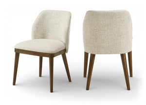 Meridian Furniture Valeo Linen Upholstered Dining Chair with Wood Frame for Modern and Transitional Interiors Beige Style A 88082Beige-C