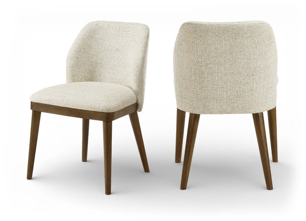 Meridian Furniture Valeo Linen Upholstered Dining Chair with Wood Frame for Modern and Transitional Interiors Beige Style A 88082Beige-C