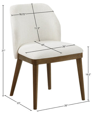 Meridian Furniture Valeo Linen Upholstered Dining Chair with Wood Frame for Modern and Transitional Interiors Cream Style A 88082Cream-C