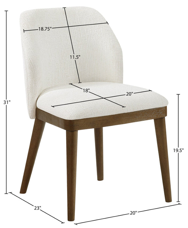 Meridian Furniture Valeo Linen Upholstered Dining Chair with Wood Frame for Modern and Transitional Interiors Cream Style A 88082Cream-C