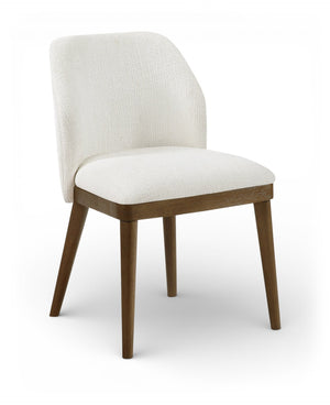 Meridian Furniture Valeo Linen Upholstered Dining Chair with Wood Frame for Modern and Transitional Interiors Cream Style A 88082Cream-C