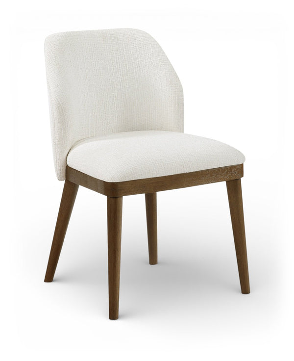 Meridian Furniture Valeo Linen Upholstered Dining Chair with Wood Frame for Modern and Transitional Interiors Cream Style A 88082Cream-C
