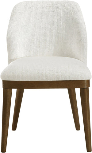 Meridian Furniture Valeo Linen Upholstered Dining Chair with Wood Frame for Modern and Transitional Interiors Cream Style A 88082Cream-C