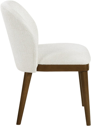 Meridian Furniture Valeo Linen Upholstered Dining Chair with Wood Frame for Modern and Transitional Interiors Cream Style A 88082Cream-C