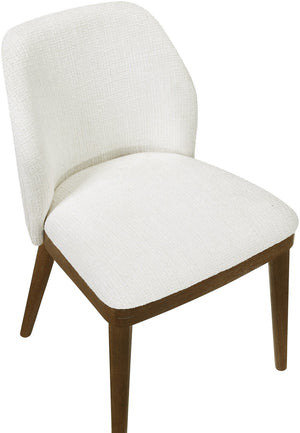 Meridian Furniture Valeo Linen Upholstered Dining Chair with Wood Frame for Modern and Transitional Interiors Cream Style A 88082Cream-C