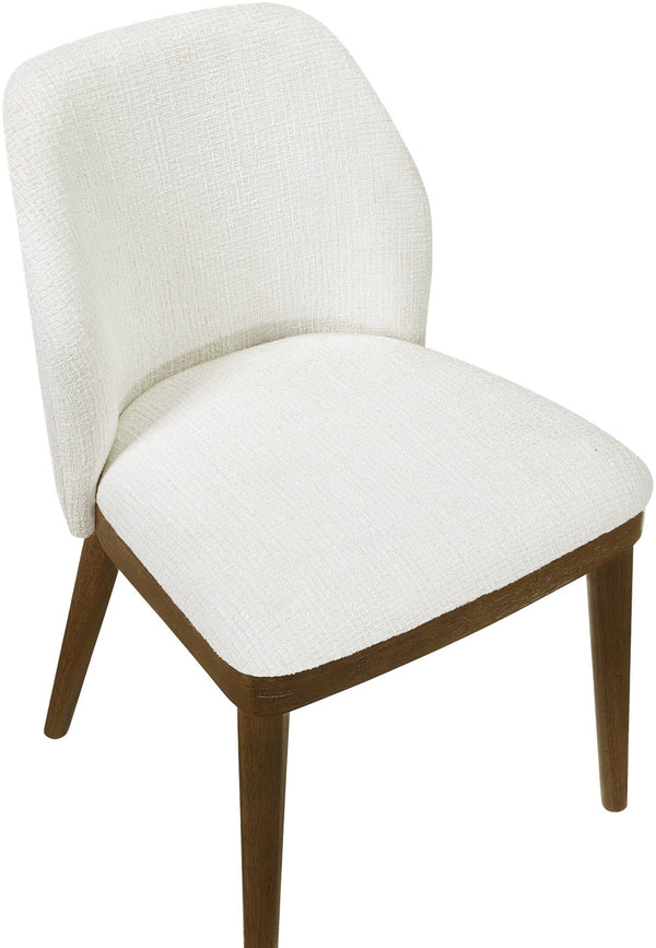 Meridian Furniture Valeo Linen Upholstered Dining Chair with Wood Frame for Modern and Transitional Interiors Cream Style A 88082Cream-C