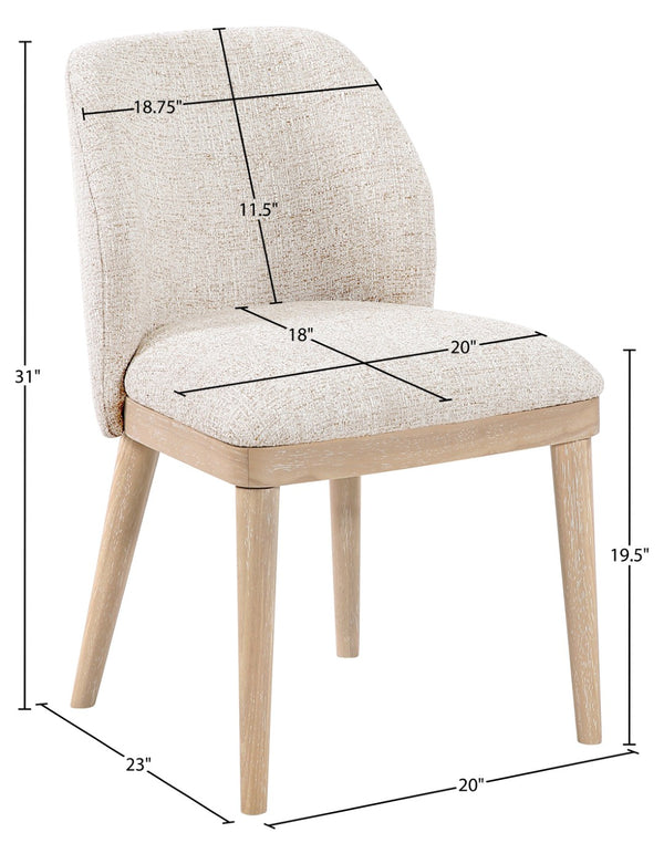 Meridian Furniture Valeo Linen Upholstered Dining Chair with Wood Frame for Modern and Transitional Interiors Beige Style B 88083Beige-C