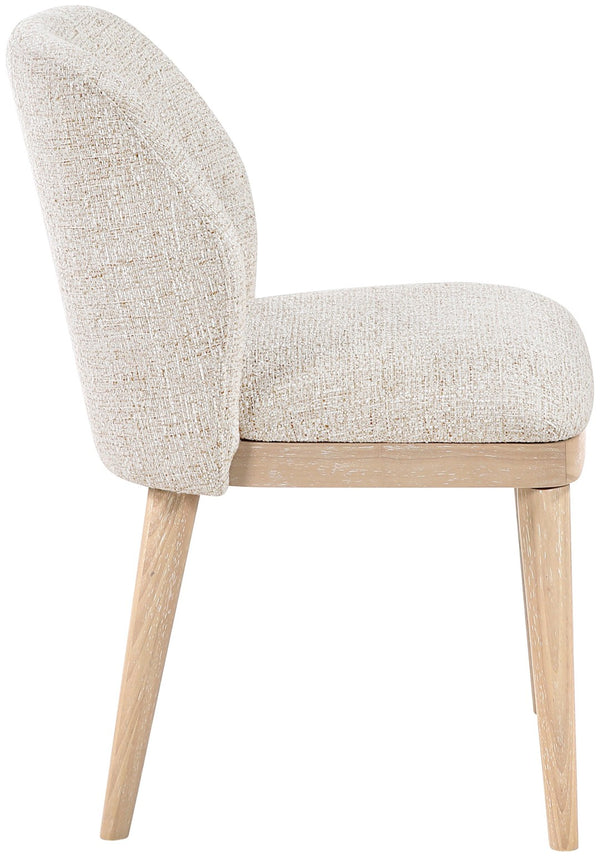 Meridian Furniture Valeo Linen Upholstered Dining Chair with Wood Frame for Modern and Transitional Interiors Beige Style B 88083Beige-C