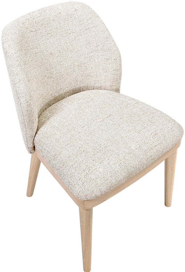 Meridian Furniture Valeo Linen Upholstered Dining Chair with Wood Frame for Modern and Transitional Interiors Beige Style B 88083Beige-C