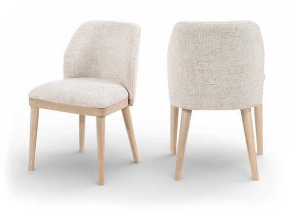 Meridian Furniture Valeo Linen Upholstered Dining Chair with Wood Frame for Modern and Transitional Interiors Beige Style B 88083Beige-C