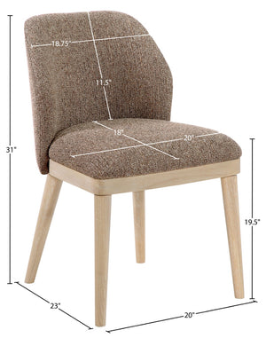 Meridian Furniture Valeo Linen Upholstered Dining Chair with Wood Frame for Modern and Transitional Interiors Brown Style B 88083Brown-C