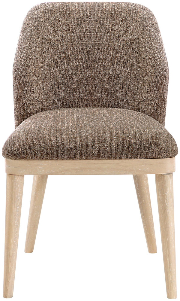 Meridian Furniture Valeo Linen Upholstered Dining Chair with Wood Frame for Modern and Transitional Interiors Brown Style B 88083Brown-C