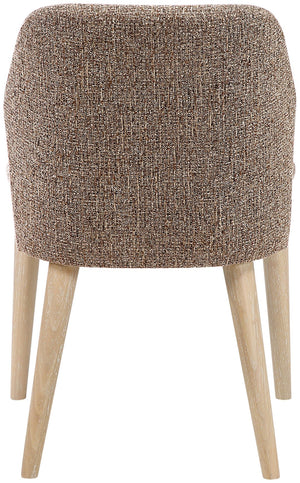 Meridian Furniture Valeo Linen Upholstered Dining Chair with Wood Frame for Modern and Transitional Interiors Brown Style B 88083Brown-C