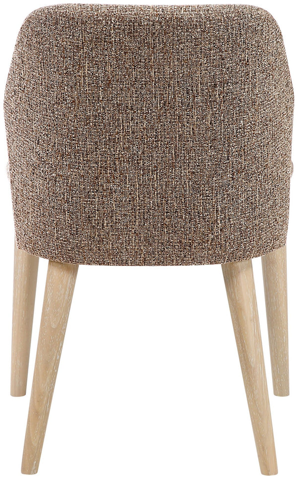 Meridian Furniture Valeo Linen Upholstered Dining Chair with Wood Frame for Modern and Transitional Interiors Brown Style B 88083Brown-C