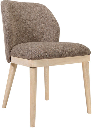 Meridian Furniture Valeo Linen Upholstered Dining Chair with Wood Frame for Modern and Transitional Interiors Brown Style B 88083Brown-C