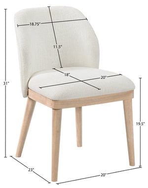 Meridian Furniture Valeo Linen Upholstered Dining Chair with Wood Frame for Modern and Transitional Interiors Cream Style B 88083Cream-C