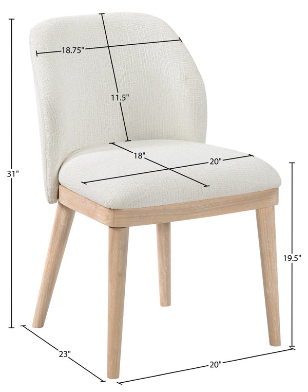 Meridian Furniture Valeo Linen Upholstered Dining Chair with Wood Frame for Modern and Transitional Interiors Cream Style B 88083Cream-C