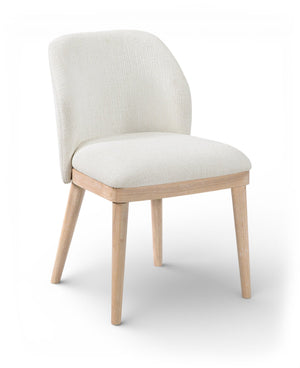 Meridian Furniture Valeo Linen Upholstered Dining Chair with Wood Frame for Modern and Transitional Interiors Cream Style B 88083Cream-C
