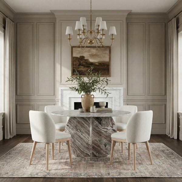 Meridian Furniture Valeo Linen Upholstered Dining Chair with Wood Frame for Modern and Transitional Interiors Cream Style B 88083Cream-C